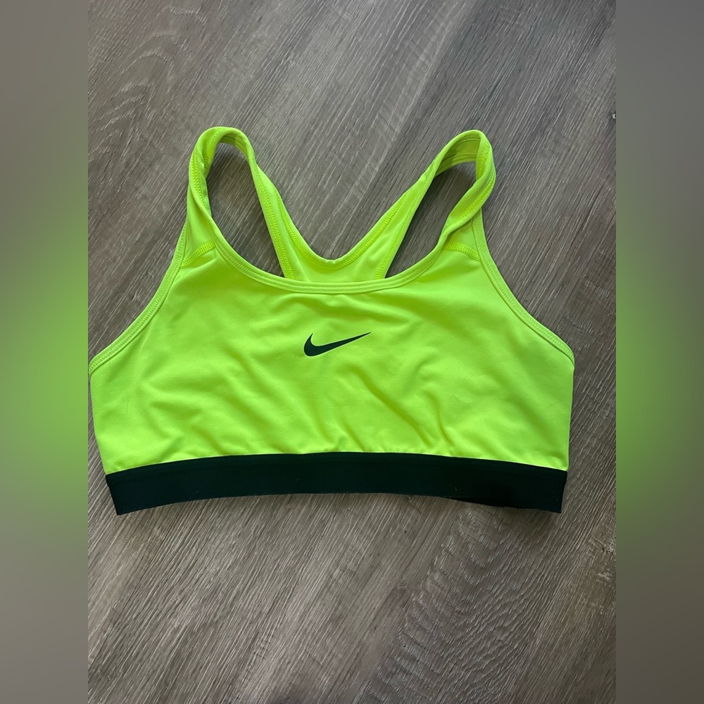 Nike Women’s Neon Yellow Dri-Fit Sports Bra - Size Medium
